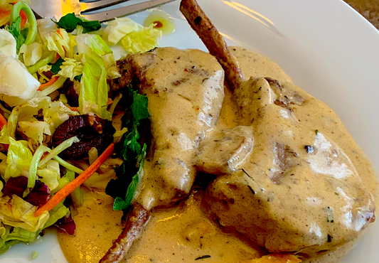 5-Star Lamb with Mushroom Cream Sauce